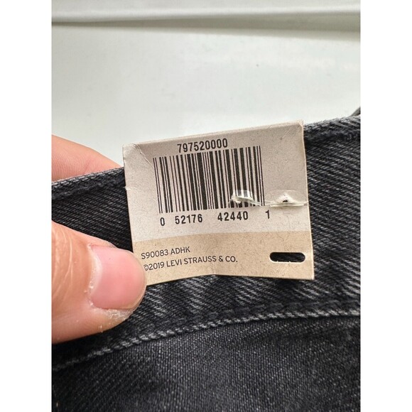 Levi's Women's High Rise Deconstructed Denim Mini Skirt Black Frayed Size 26 NEW - Picture 8 of 8